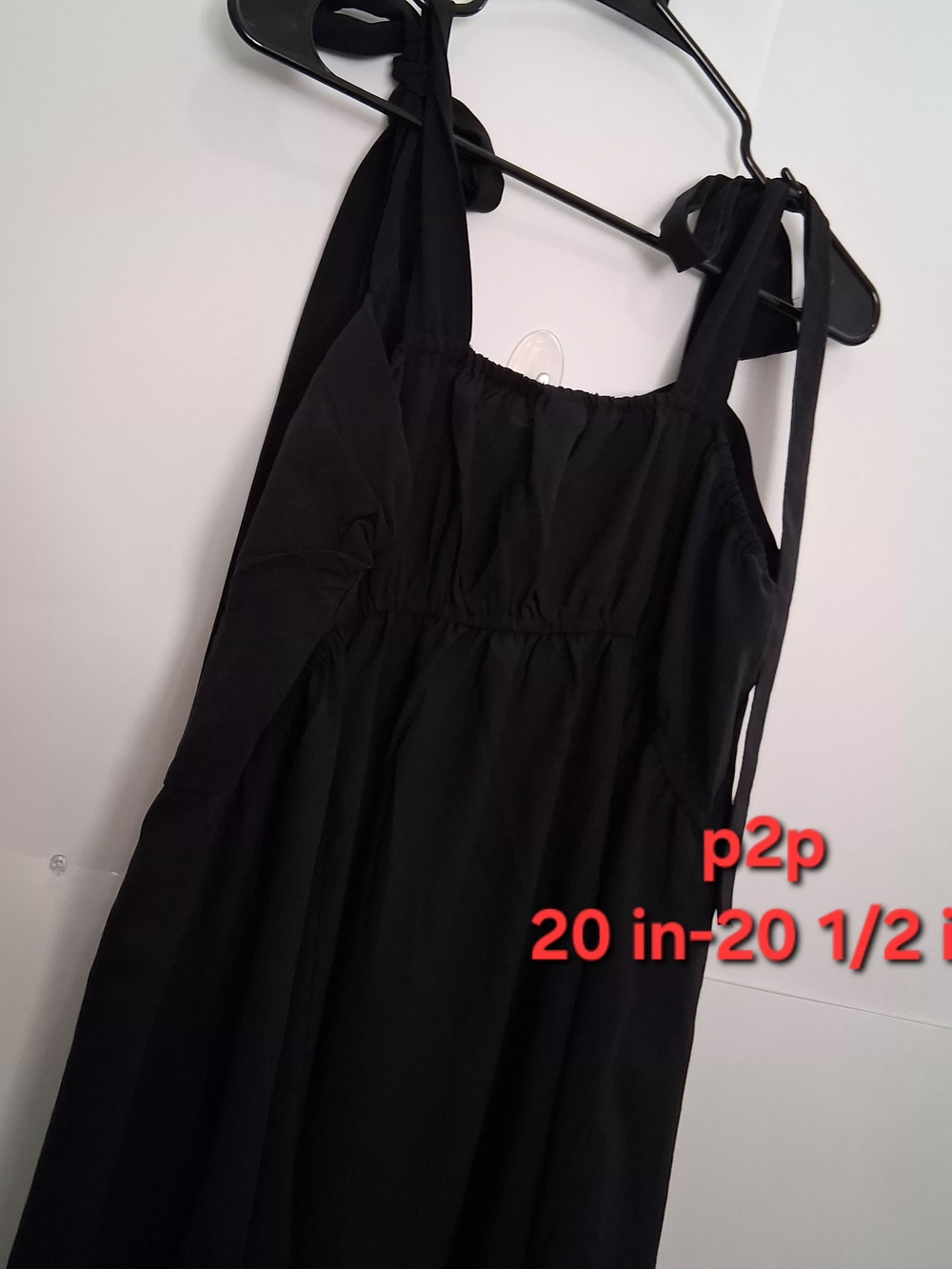 SHEIN P2p 20.5in Black Tie-Shoulder Maxi Dress Size Fit Large - Picture 6 of 8
